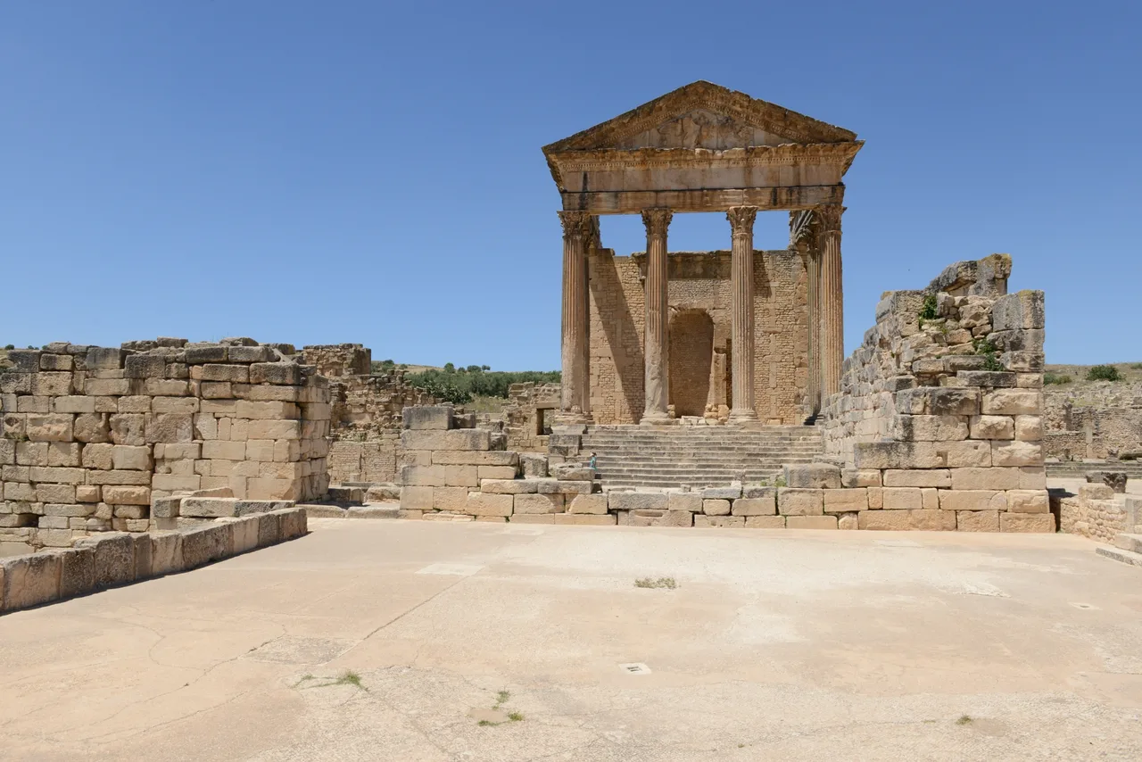 Roman forum at Dougga archaeological site